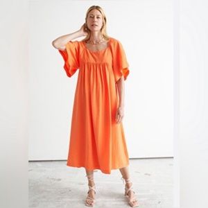 & OTHER STORIES Flutter Sleeve MIDI Dress